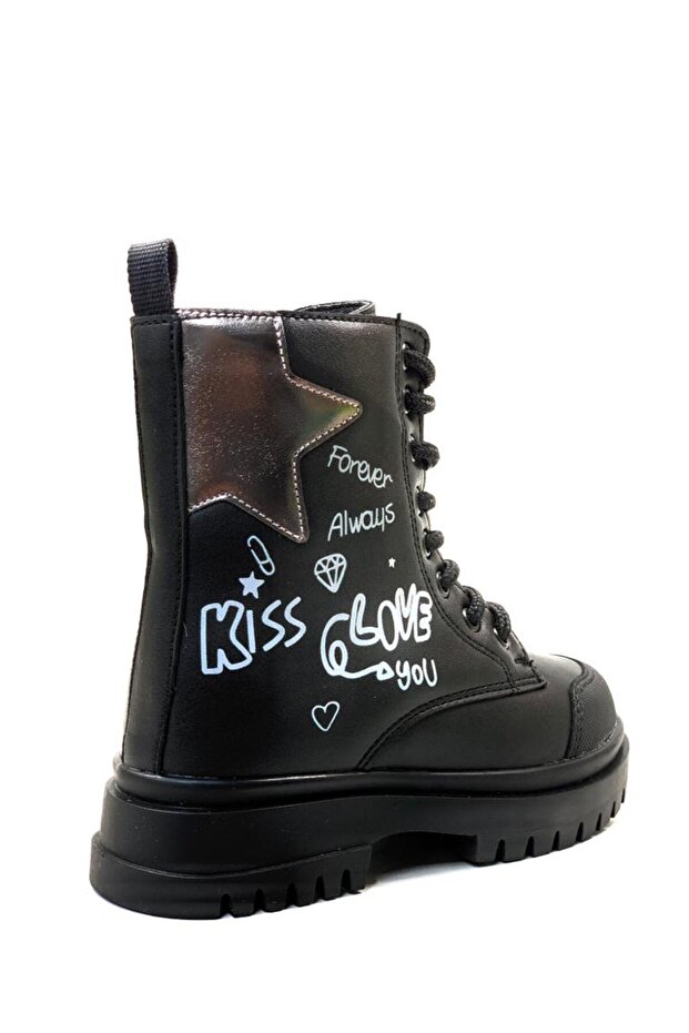 1566 Kız Çocuk Okul Öncesi Siyah Bot - 4
