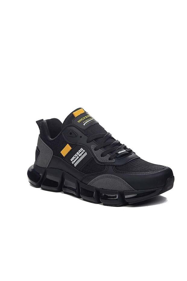 2537 Orthopedic Men's Black/White/Yellow Water Resistant Sneaker