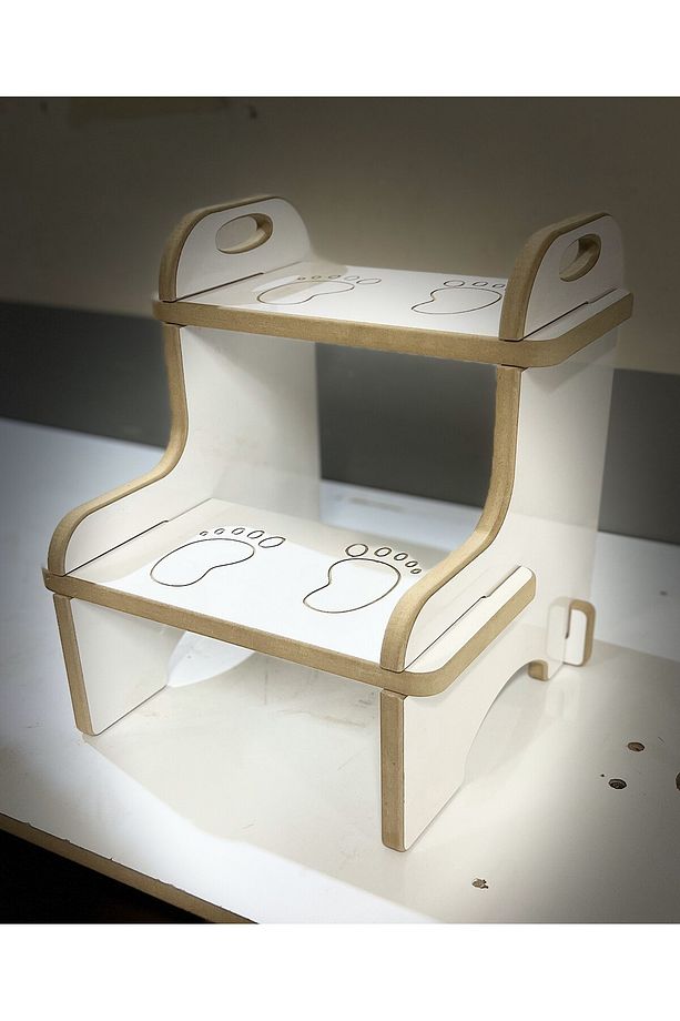 Ahşap Basamak Tabure Çocuk Banyo Wc Lavabo Merdiven Yükseltici Eğitici Kaymaz Montessori - 2
