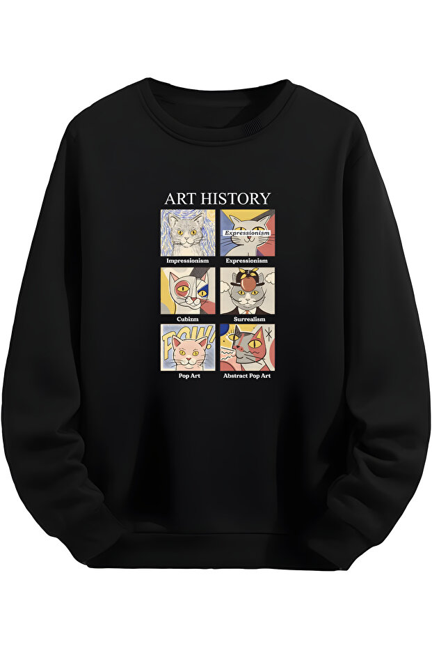 Art History Printed Black Sweatshirt