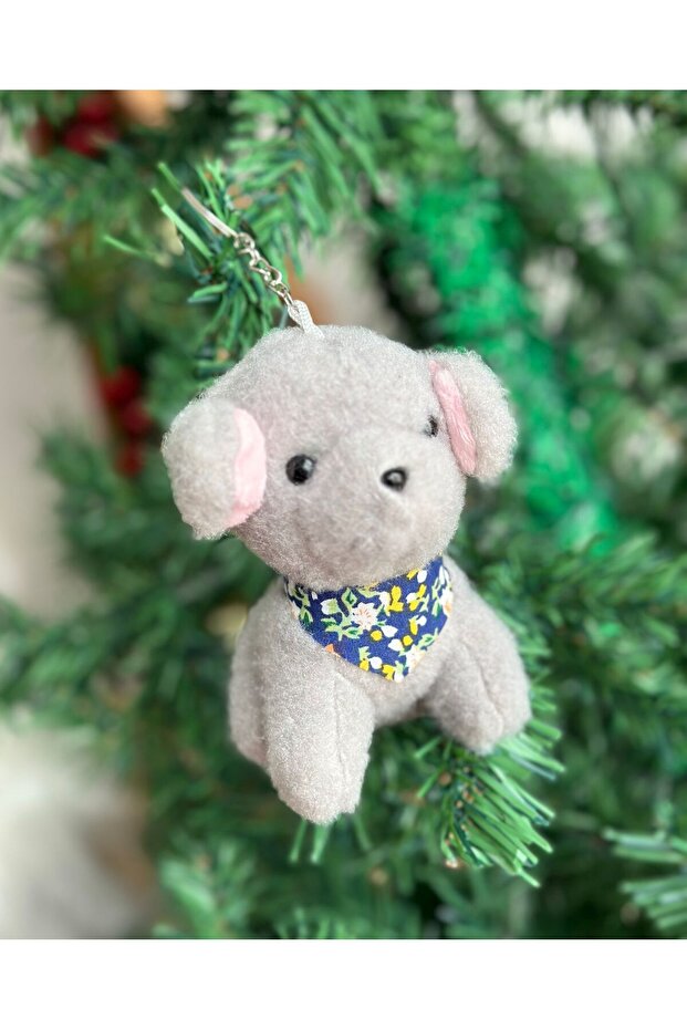 Imported Luxury New Gift Plush Cute Dog Toy Clothed Keychain Pine Tree Ornament Gray