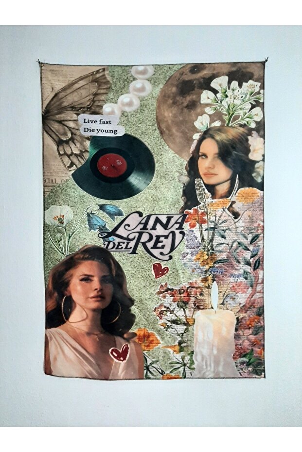 Lana del rey collage Patterned Design Wall Tapestry