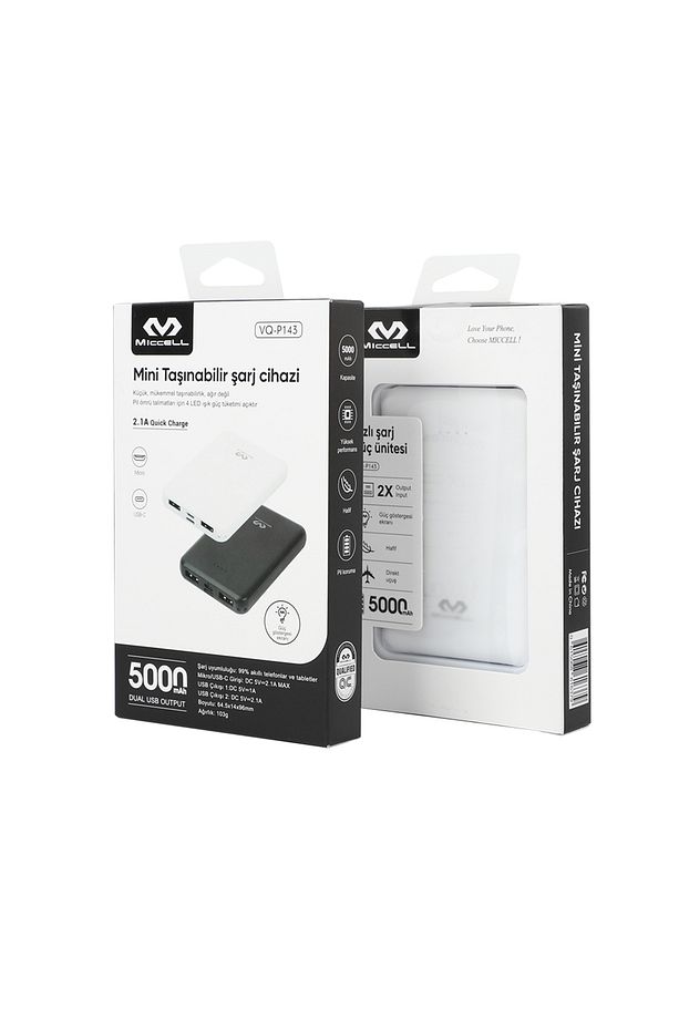 5000 Mah Powerbank Çift Usb Çıkışlı Type-c Ve Micro-usb Girişli Taşınabilir Güç Kaynağı - 4