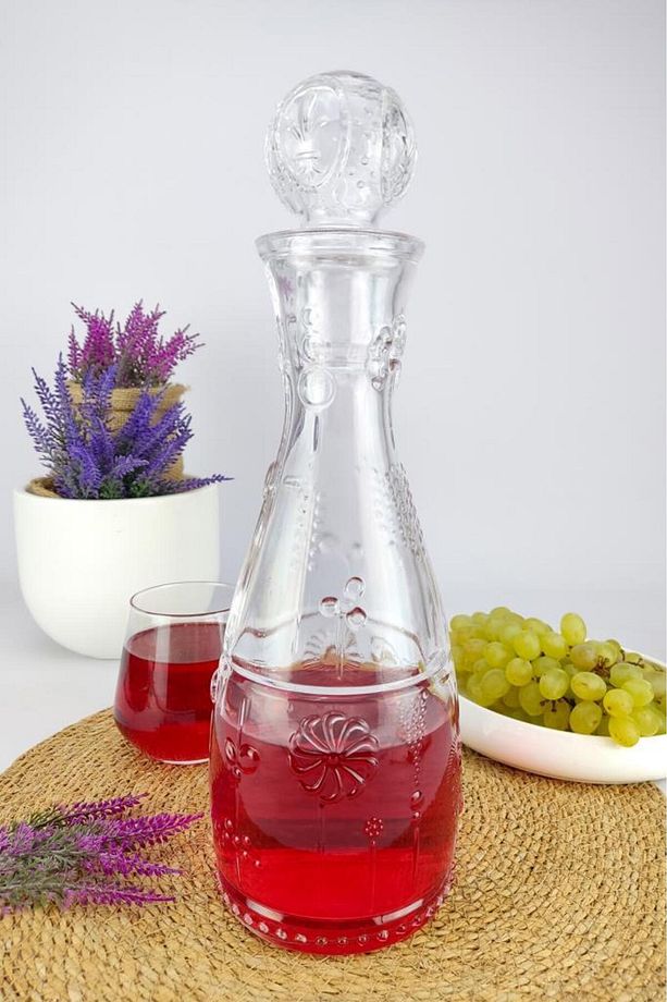 Bahar Cam Kapaklı Su Ve Meşrubat Sürahisi Karaf Şişe 750 ml - Bh.kır.010.00.000 C1-1-288 - 5