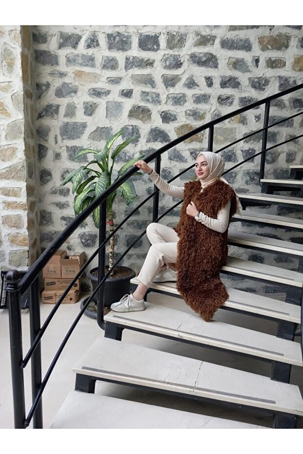 PELUŞ UZUN YELEK - 1