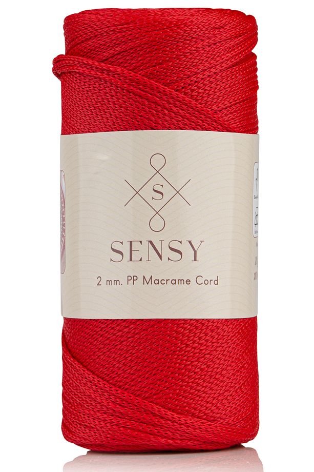 2 Mm - 200 gr Polyester Makrome Ipi Kırmızı 230 M Polyester Makrome Ip Supla Ip Ve Çanta Ipliği - 1
