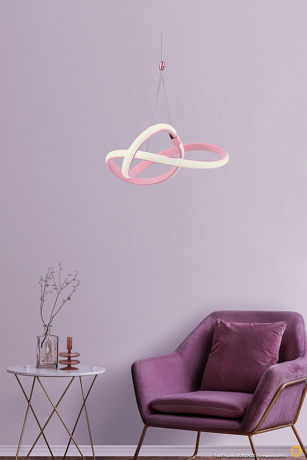Modern Tekli Sarkıt Power Led Avize Pembe Beyaz Işık Ledli Çocuk Odası Avize - 3