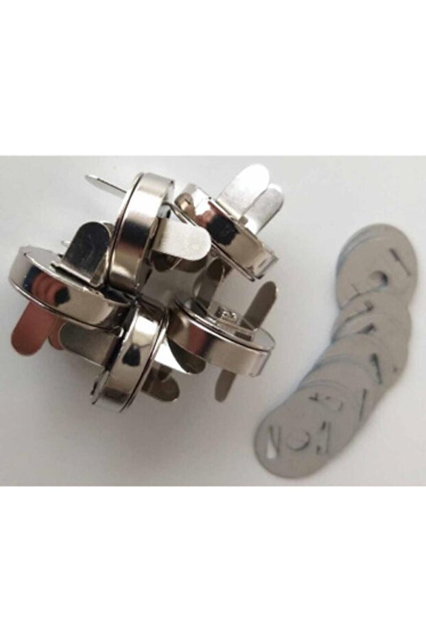 Magnetic snap fastener silver color 25-pack for knitted bag