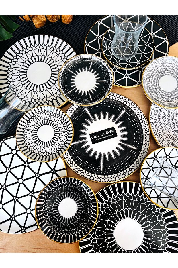 طقم كيك/شاي بنمط ديكور مكون من 18 قطعة - 6