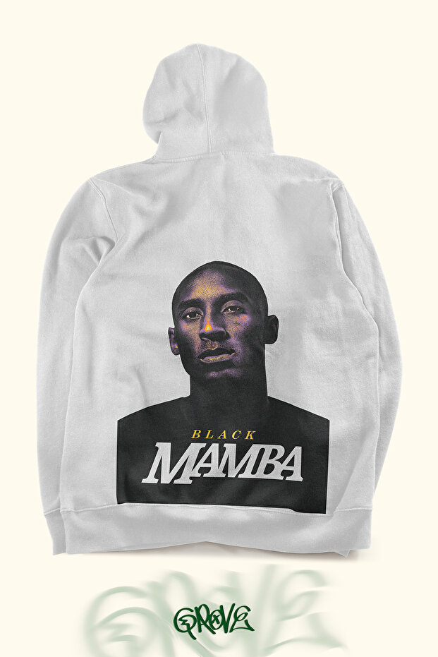 Byrant Black Mamba Front and Back Printed Unisex Oversize Hooded 2 Thread Raised Sweatshirt Hoodie