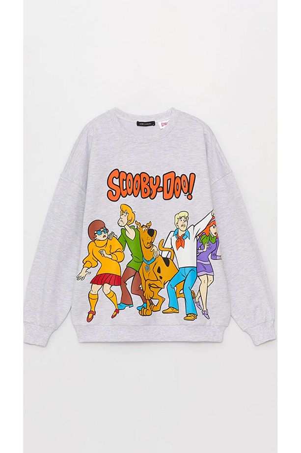 LCW Casual Bisiklet Yaka Scooby Doo Baskılı Uzun Kollu Oversize Kadın Sweatshirt - 6