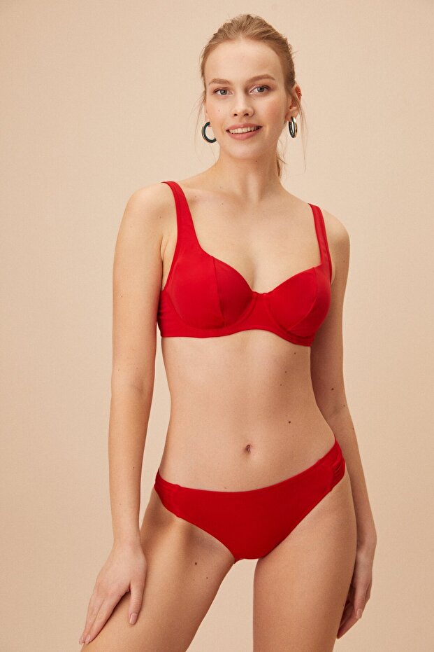 Pleated Side Detailed Bikini Bottom - 3