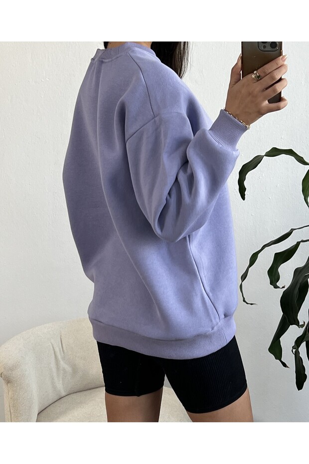 Lila Basic Oversize Sweatshirt 26088 - 6
