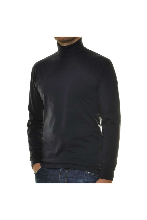 Herren Rollkragenpullover - Langarm Basic Rollkragen Regular Fit, Single Jersey, einfarbig - 2