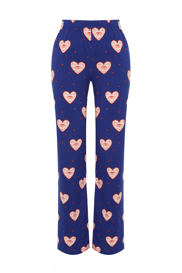 Lacivert %100 Pamuklu Kalpli Örme Pijama Altı THMAW24PJ00003 - 7