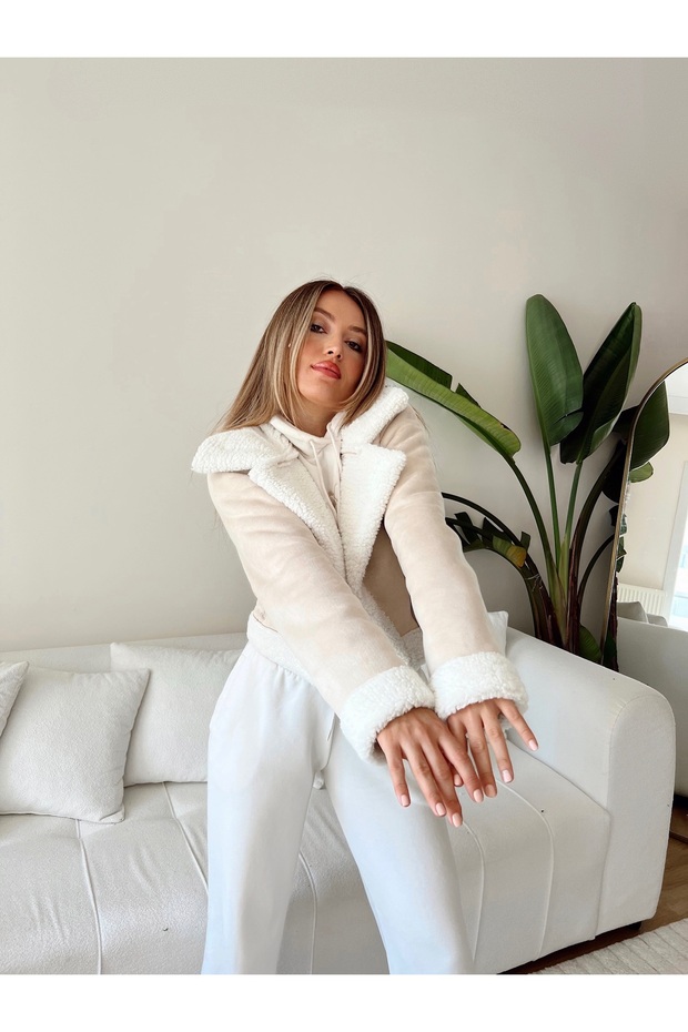 قطيفة داخل معطف قصير - 7