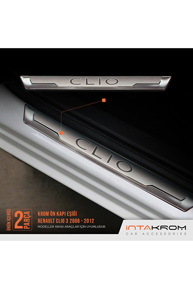 Renault Clio 3 Krom Ön Kapı Eşiği 2 Parça - 4