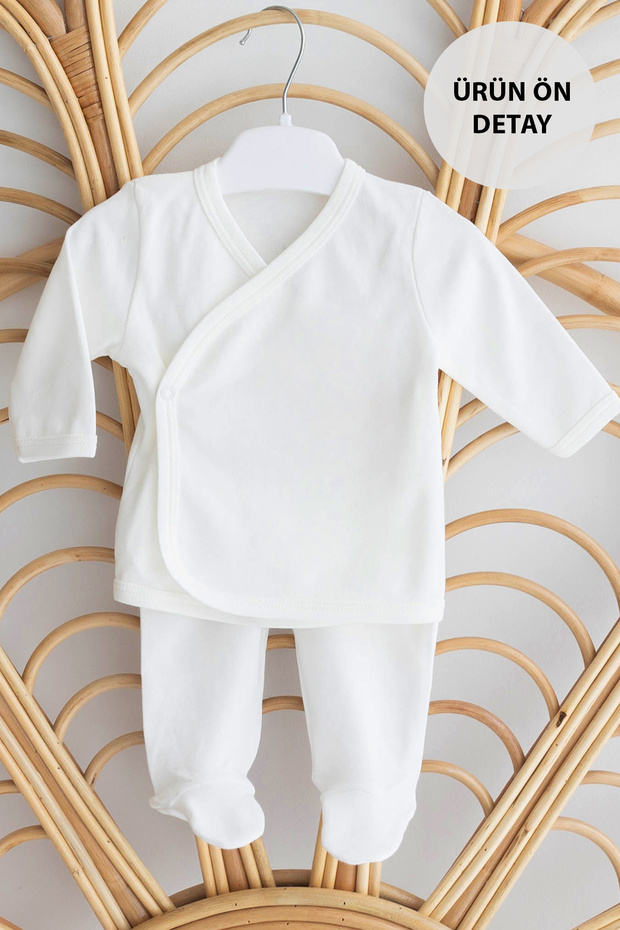 %100 Organik I?sme Özel 5li Hastane Çıkışı Alt Üst Takım Set - 2