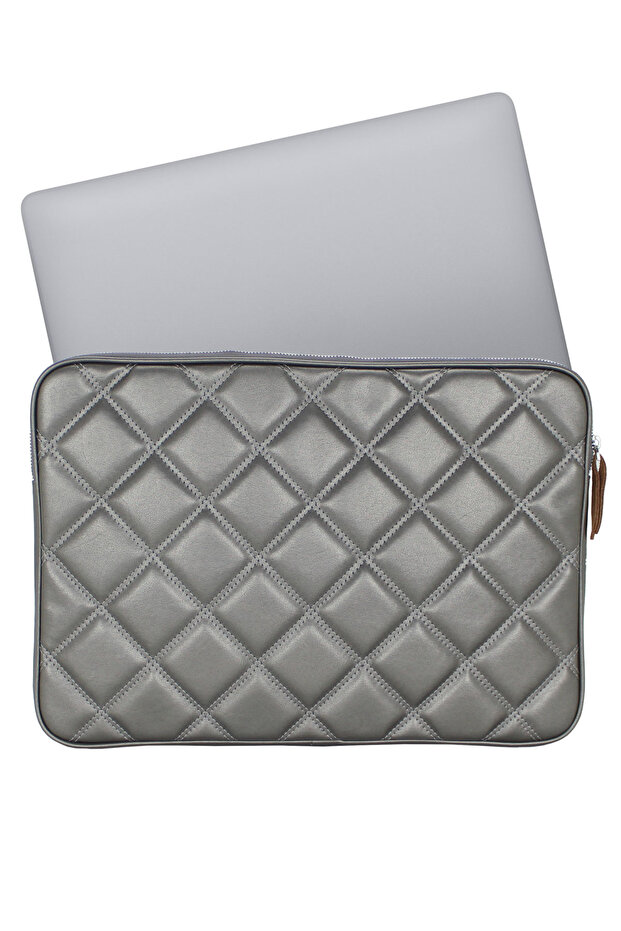 Macbook Air Pro Compatible 15,6 & 16 Inch Laptop Case Quilted Space Gray