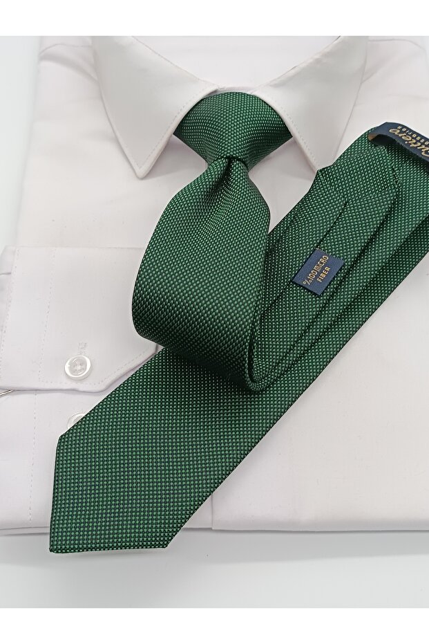 Green Sand Patterned Slim Tie