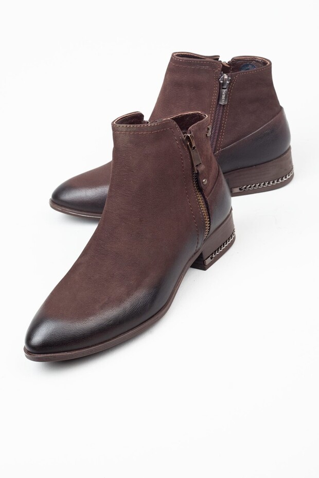 Hakiki Deri Fermualı Kahve Bot - 3