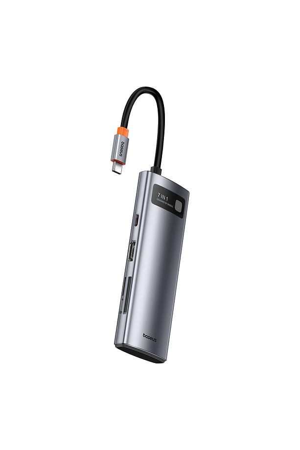 USB Hub 7in1 Baseus Gleam, USB-C - 1x HDMI4K 60Hz + 3x USB3.0 + 1x PD + 1x SD/TF - 3