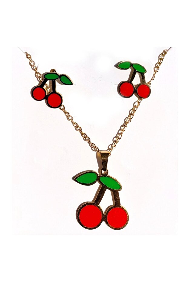 Pigado Cute Figured Steel Children's Necklace Earring Set
