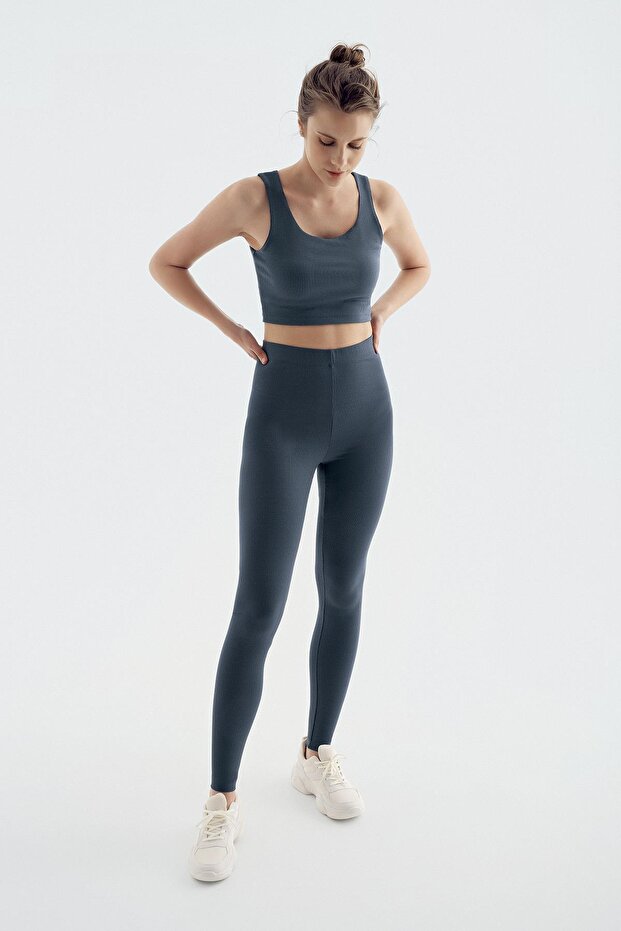 Ribbed Thermal Raised Warm High Waist Stretchy Leggings F14