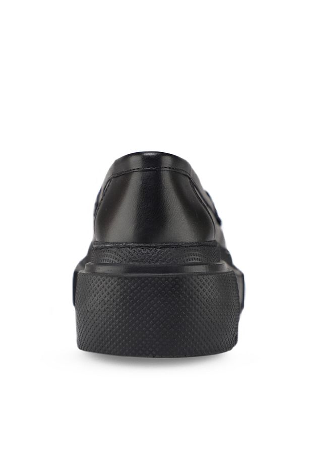 ® | Smart Kadın Siyah 5cm Yüksek Özel Kalın Taban Sert Dayanıklı Şık Tarz Loafer Ayakkabı - 6