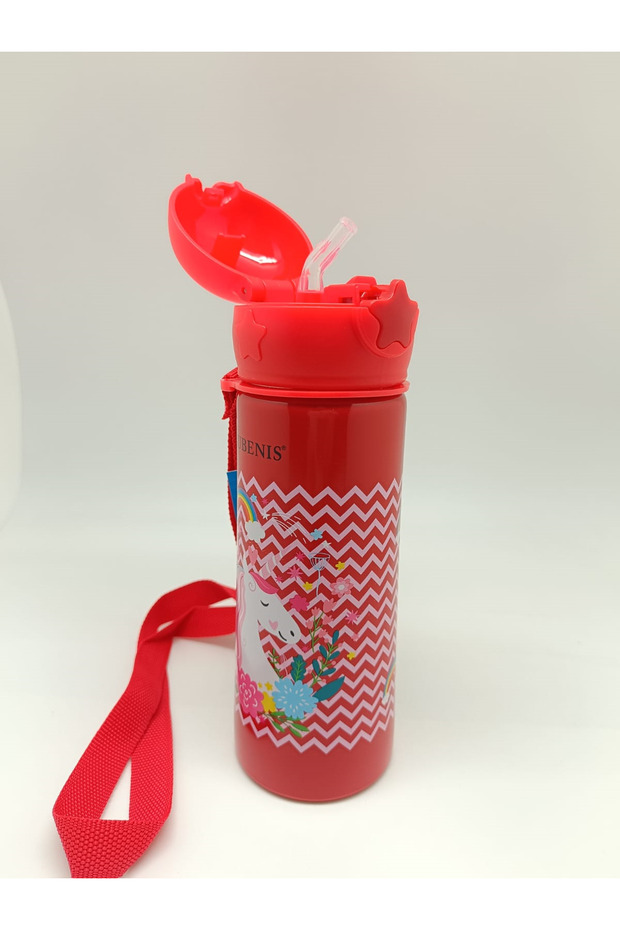 RUBENİS UNİCORN FİGÜRLÜ ÇELİK MATARA KIRMIZI 500 ML (RCM-01) - 3