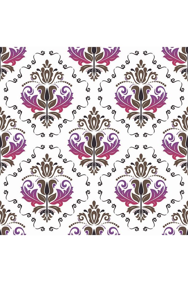 Mutfak Odası Damask Desenli Baskılı Zebra Perde - 3