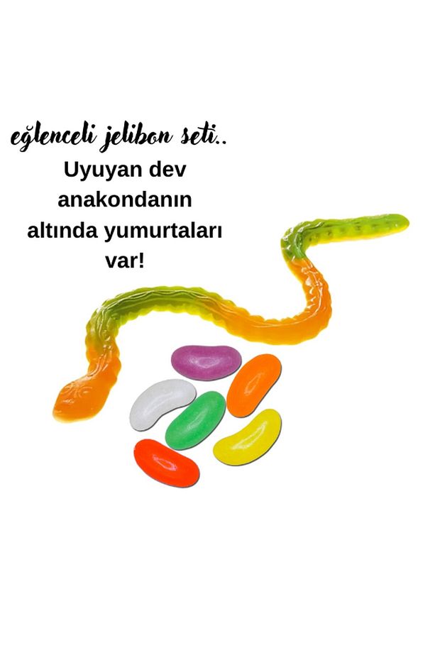 Jelibon Şeker Eğlenceli Dev Yılan Temalı Candy Set Yumuşak Şekerleme 700 Gram - 3