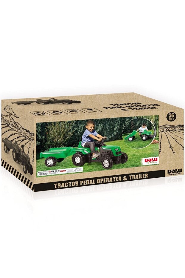 Römorklu Traktör Yeşil 8246 - 2