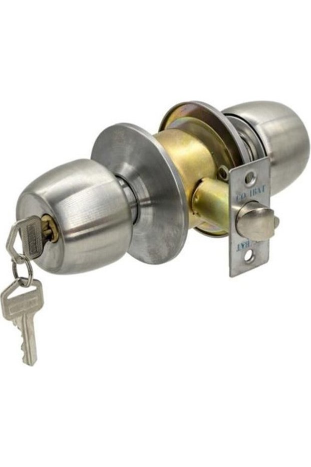 Knob Hotel Type Door Lock Handle Satin Room Keyed