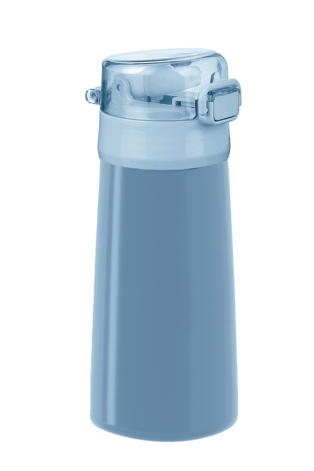 Premium Blue Steel Flask 500 ml – with Lid & Silicone Straw