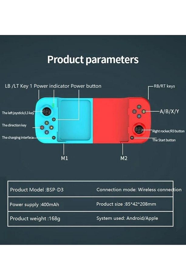 D3 Apple IOS Android Uyumlu Joystick Gamepad - 3