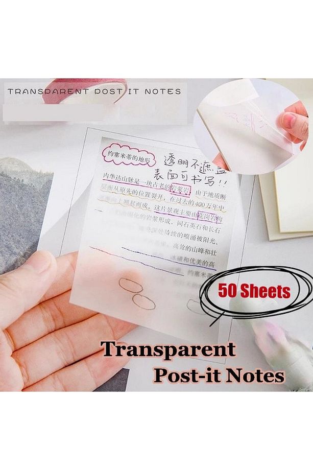 Yapışkanlı Şeffaf Post-it Ebat 75x75 Mm 50 Yaprak - 2