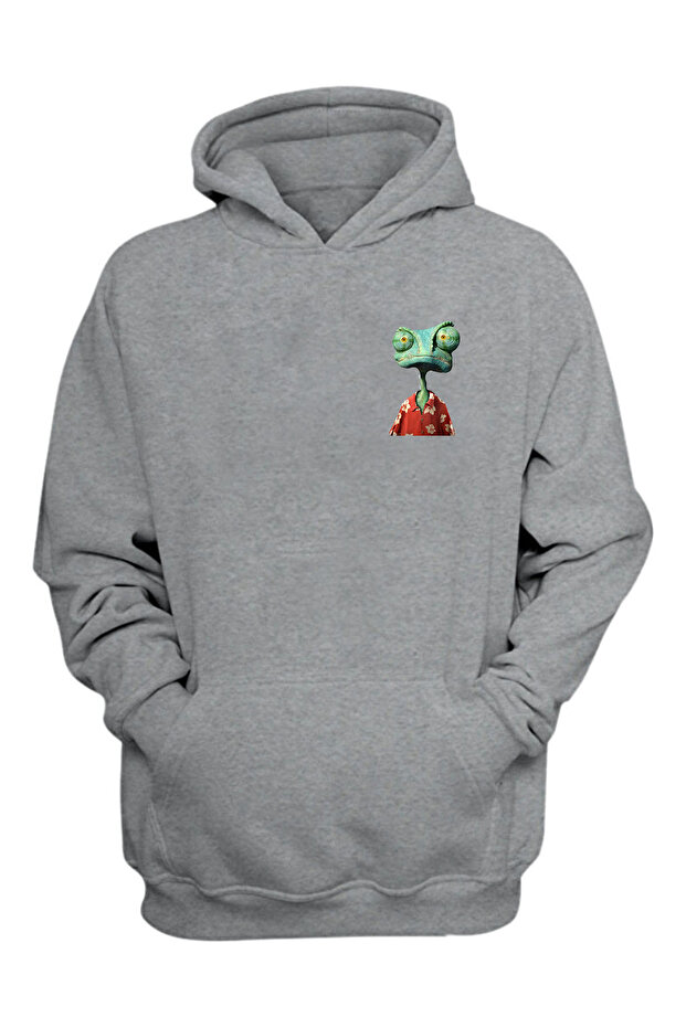 Unisex Red Shirt Reptile Gray Regular Fit Sweatshirt