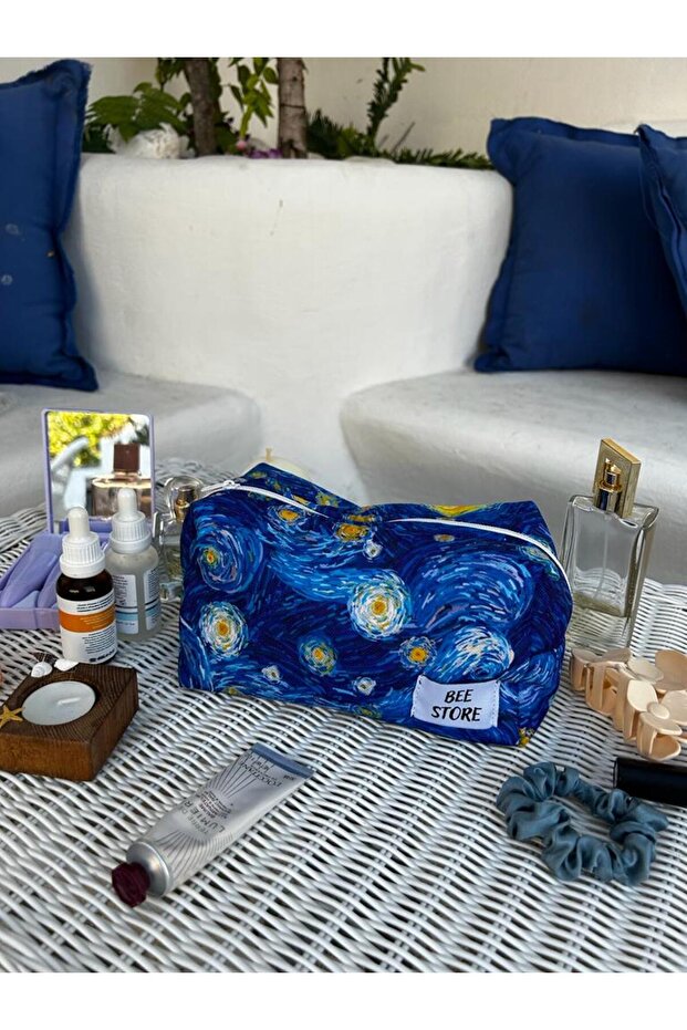 حقيبة مكياج فان جوخ منقوشة - 4