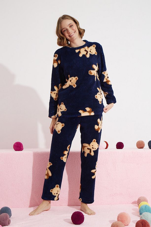 lacivert Alt-Üst Wellsoft Pijama Takım - 2