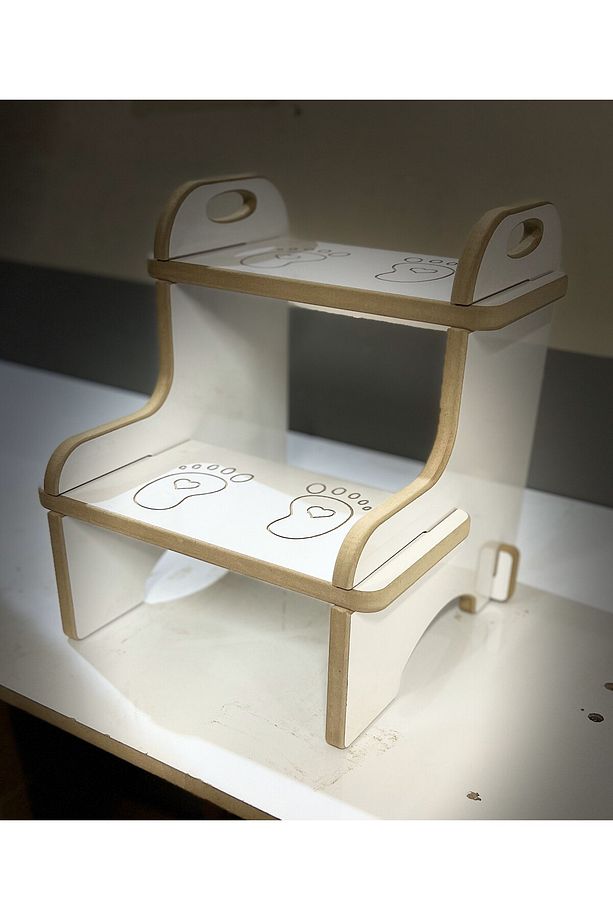 Ahşap Basamak Tabure Çocuk Banyo Wc Lavabo Merdiven Yükseltici Eğitici Kaymaz Montessori - 3