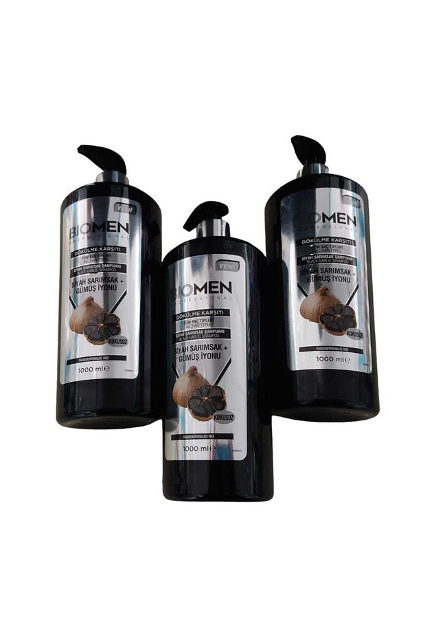 dökülmeye karşı siyah sarımsak+gümüş iyonu şampuan seti 3*1000ml:3000ml - 3