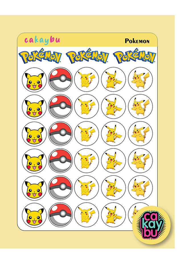 Pokemon Sticker Set 3cm 33 pieces