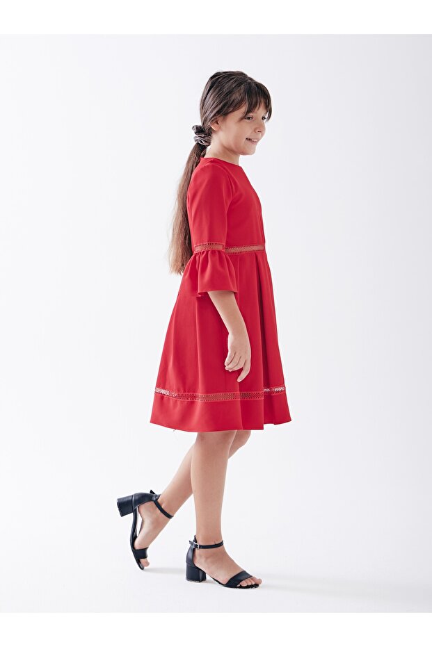 Masticca Dantel Aralı Elbise - 3