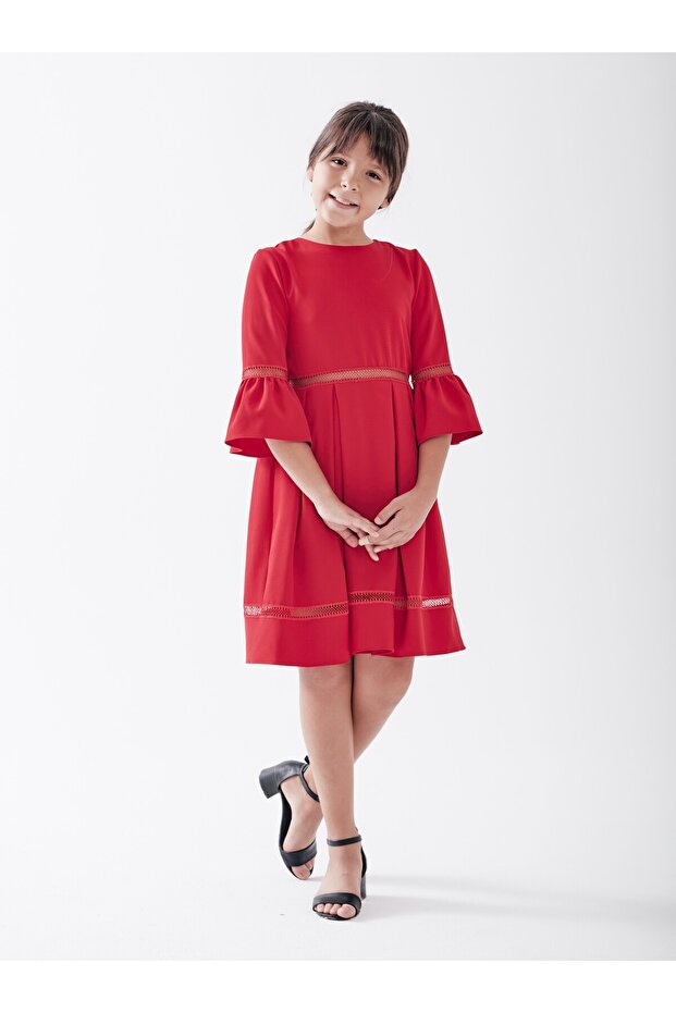 Masticca Dantel Aralı Elbise - 1