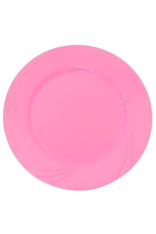 Kristal Plastik Mika Tabak Renkli 23cm 12 Adet Pembe - 1