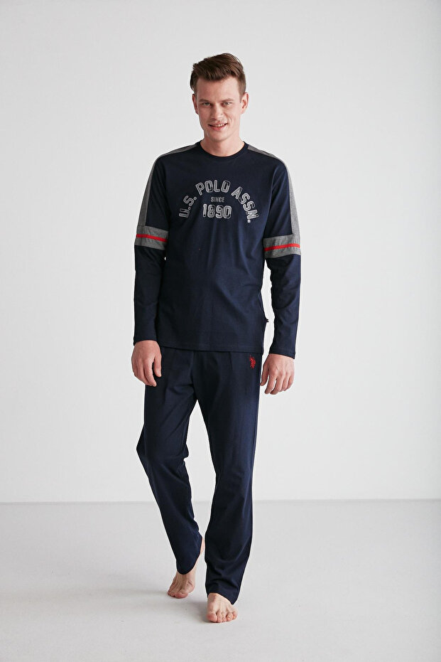 BASE. POLO ASSN. 18727 Men's Round Collar Pajama Set