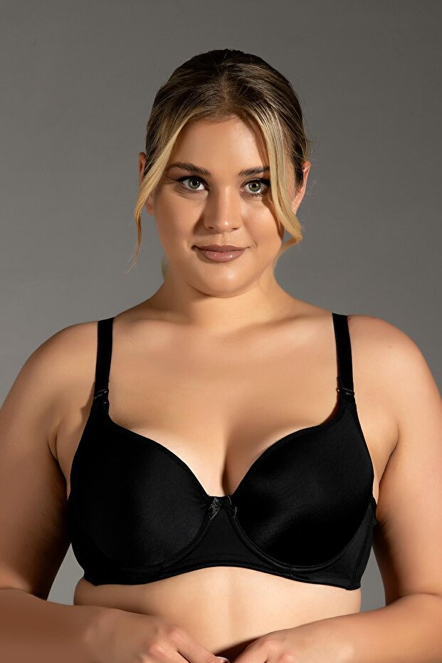 حمالة صدر نسائية للرضاعة باللون الأسود مع كوب فارغ من Underwire C3T3N8O300