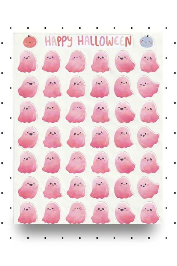 Pink Ghosts Sticker Set Halloween Sticker Happy Halloween Sticker Label NSTI0067