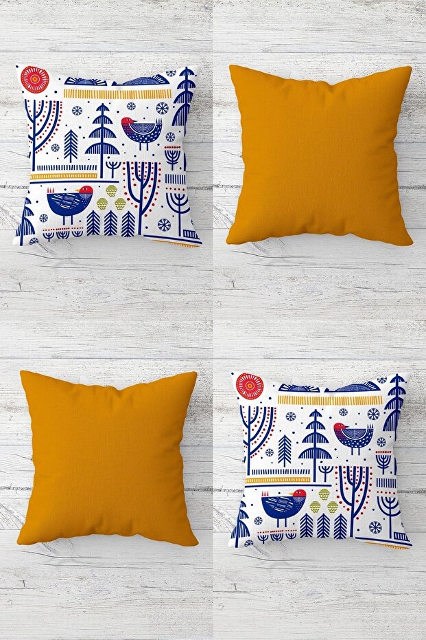 Modern Scandinavian Patterned - Hidden Zippered Throw Pillow Cover Set (4 PCS)